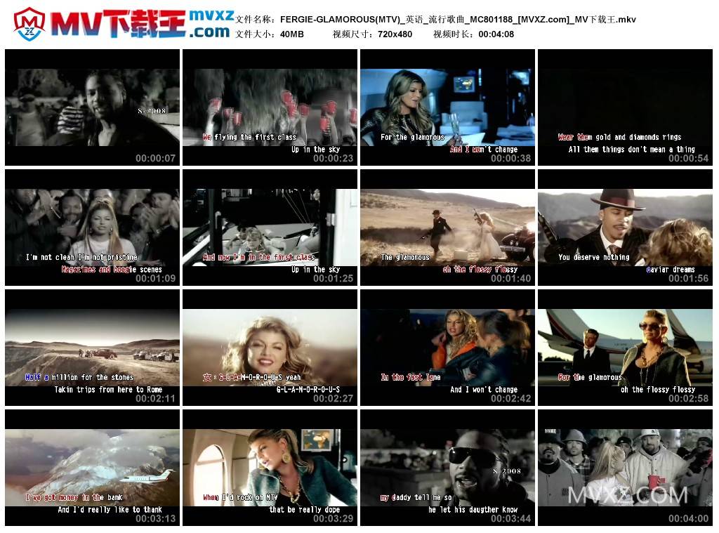 FERGIE-GLAMOROUS(MTV)_英语_流行歌曲_MC801188